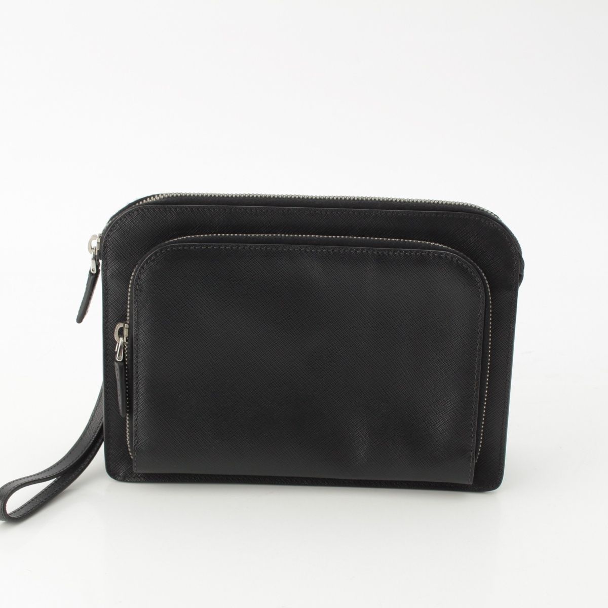 Prada Saffiano Leather Clutch Black — view 4