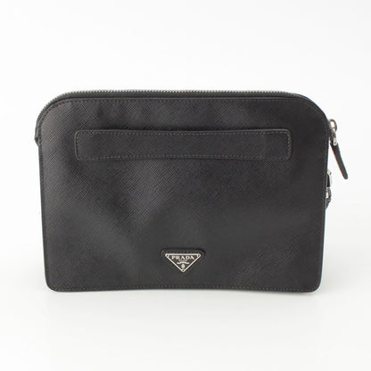 Prada Saffiano Leather Clutch Black