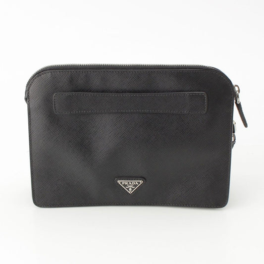 Prada Saffiano Leather Clutch Black