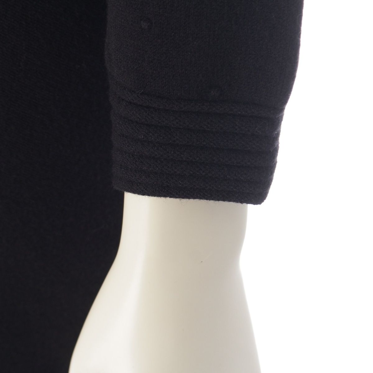 Chanel Viscose Cashmere Armor Design Crew Neck Knit Dress Black 34 — view 7