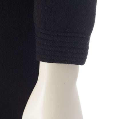 Chanel Viscose Cashmere Armor Design Crew Neck Knit Dress Black 34 — view 7