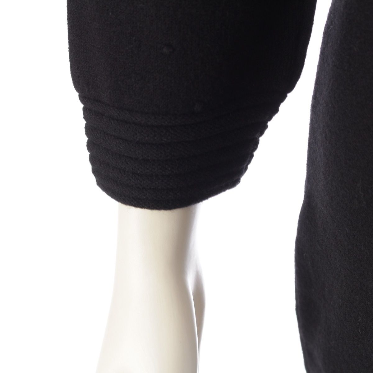 Chanel Viscose Cashmere Armor Design Crew Neck Knit Dress Black 34 — view 6