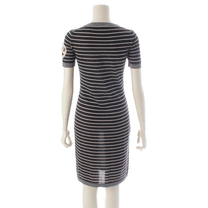Chanel 09c Cashmere Silk Sleeve CC Logo Design Short Long Knit Dress Silver — view 4