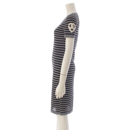 Chanel 09c Cashmere Silk Sleeve CC Logo Design Short Long Knit Dress Silver — view 3