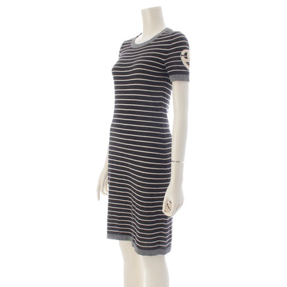 Chanel 09c Cashmere Silk Sleeve CC Logo Design Short Long Knit Dress Silver — view 2