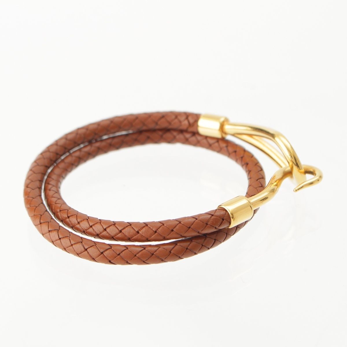 Hermes Jumbo Leather Choker Bracelet Gold — view 4