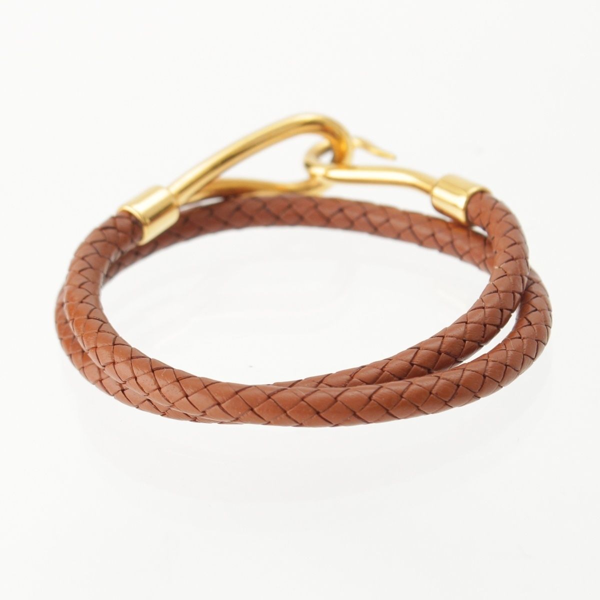 Hermes Jumbo Leather Choker Bracelet Gold — view 3