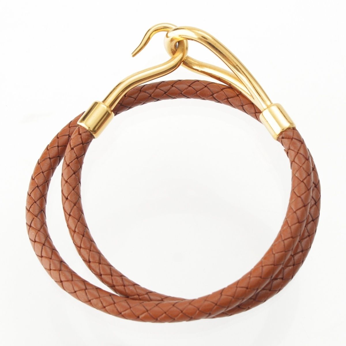 Hermes Jumbo Leather Choker Bracelet Gold — view 5