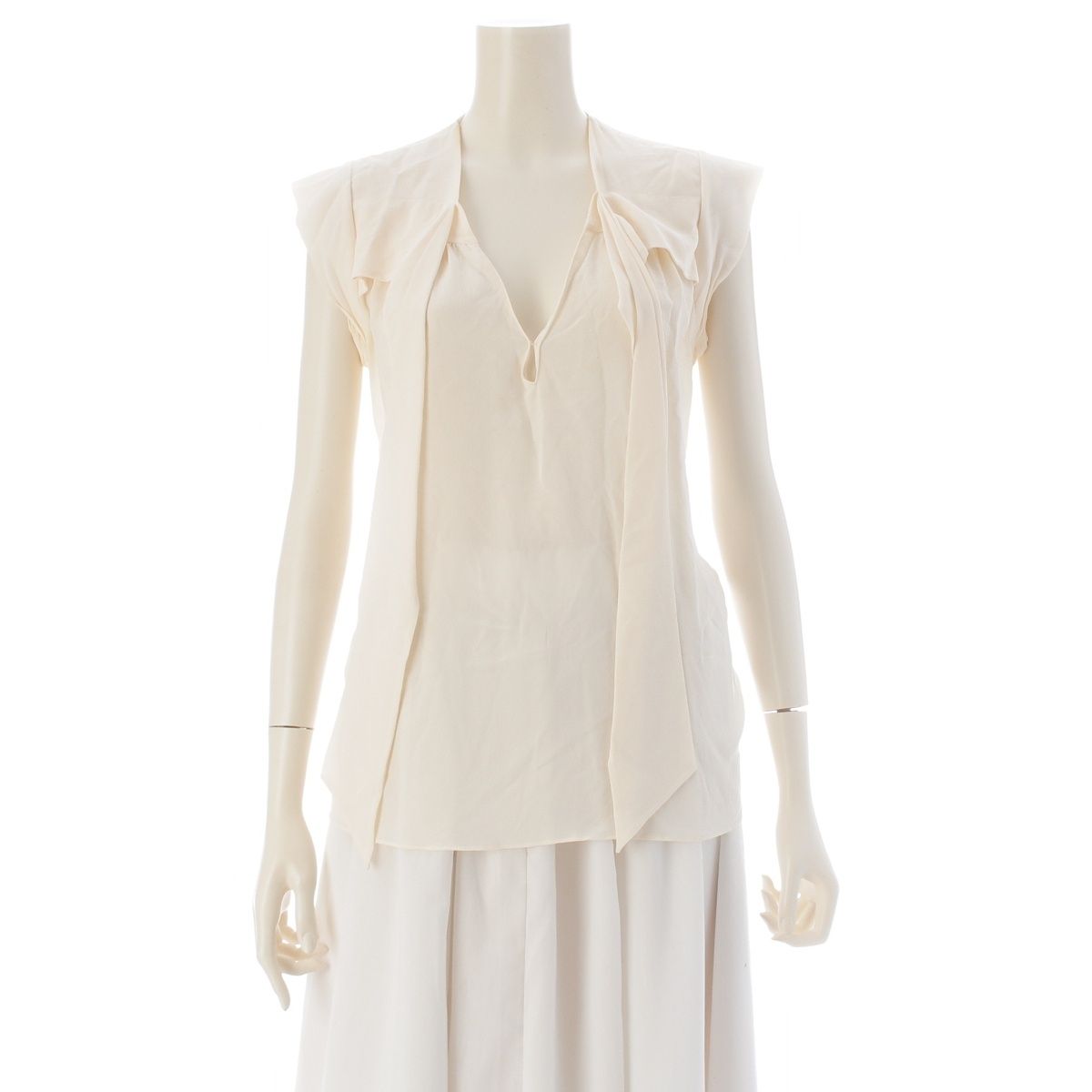 Gucci Silk Sleeveless Blouse Off White 40