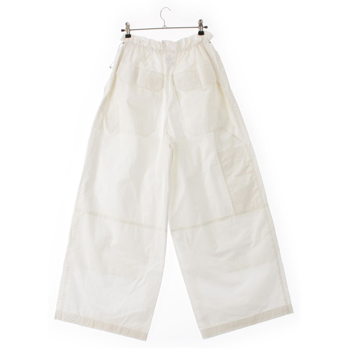 Hermes Cotton Waist Gathered Wide Pants Off White 32 — view 2
