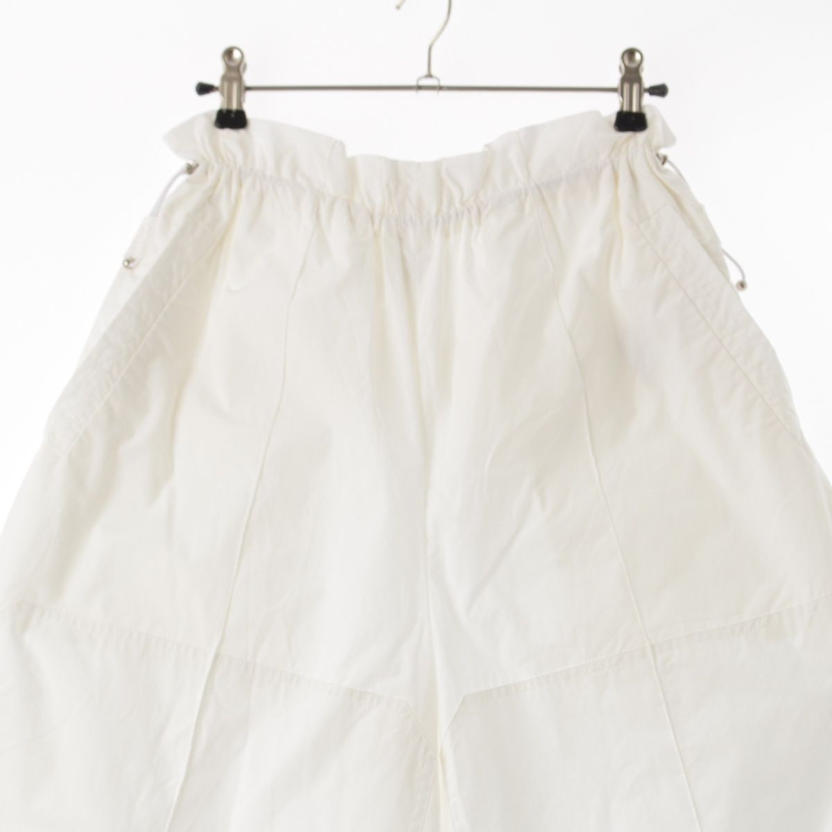 Hermes Cotton Waist Gathered Wide Pants Off White 32 — view 3