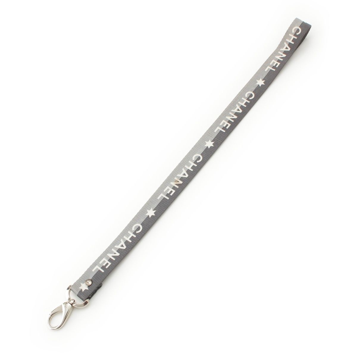 Chanel 01 P Logo Star Neck Strap Gray