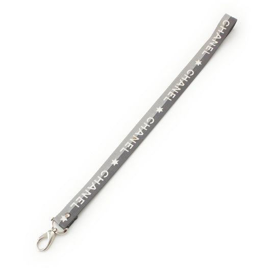 Chanel 01 P Logo Star Neck Strap Gray