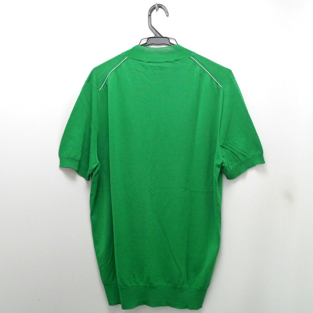 Hermes Short Sleeve Knit Green Top Petite High Neck Cotton Sweater M — view 2