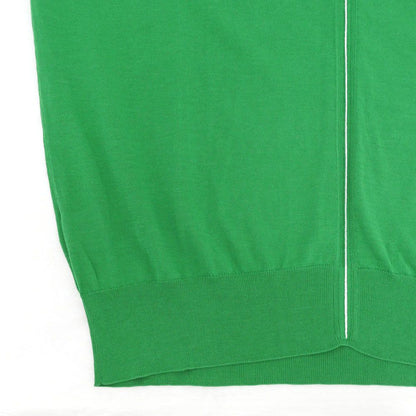 Hermes Short Sleeve Knit Green Top Petite High Neck Cotton Sweater M — view 5
