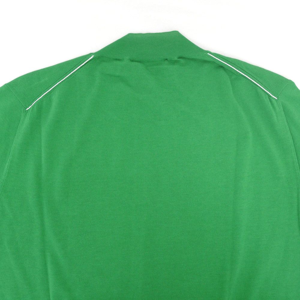 Hermes Short Sleeve Knit Green Top Petite High Neck Cotton Sweater M — view 6