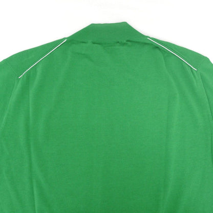 Hermes Short Sleeve Knit Green Top Petite High Neck Cotton Sweater M — view 6