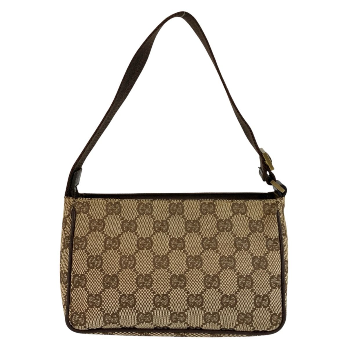 Gucci Brown Beige GG Canvas Handbag Pouch — view 2