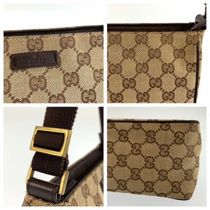 Gucci Brown Beige GG Canvas Handbag Pouch — view 6