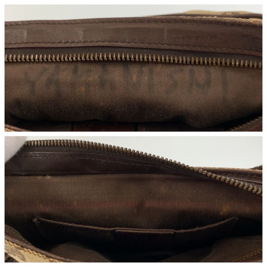 Gucci Brown Beige GG Canvas Handbag Pouch — view 5