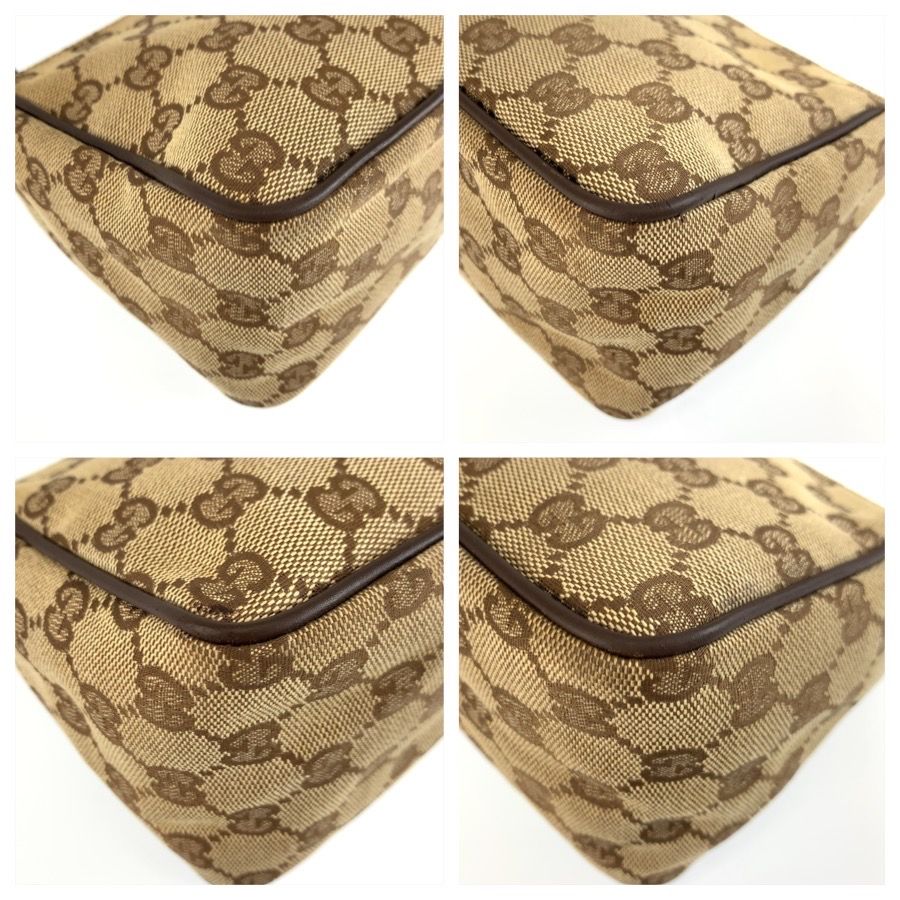 Gucci Brown Beige GG Canvas Handbag Pouch — view 4