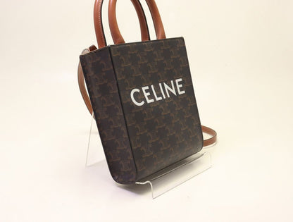Celine Vertical Cabas Mall Triomphe Canvas 2-Way Handbag — view 4