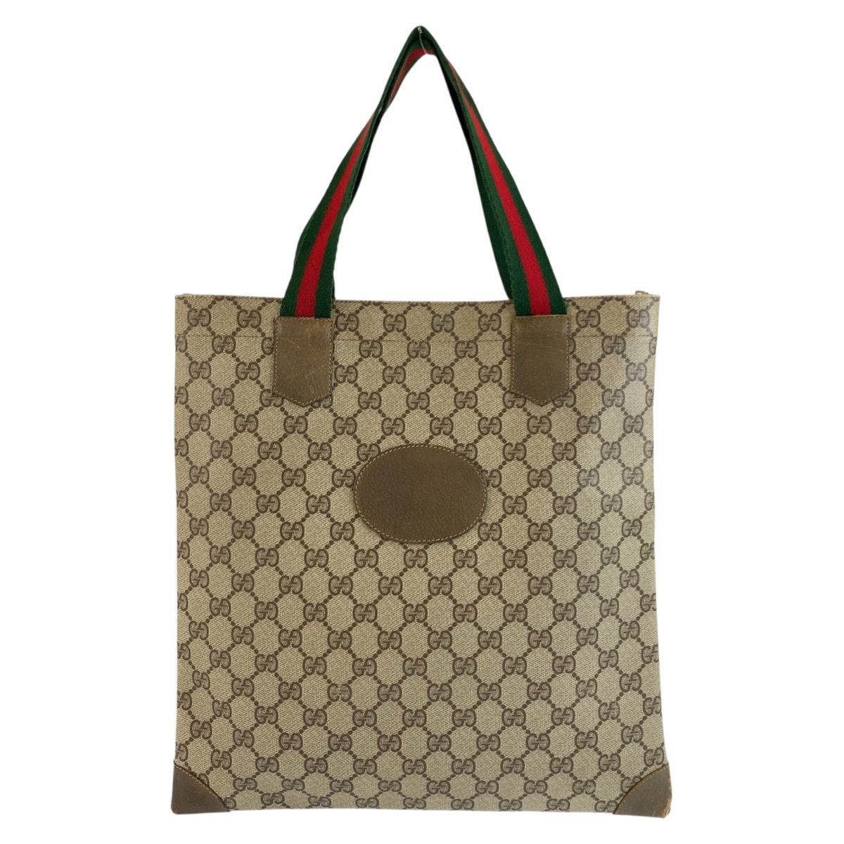 Gucci Vintage Sherry Line Beige GG Supreme Canvas 02 37 Tote Bag