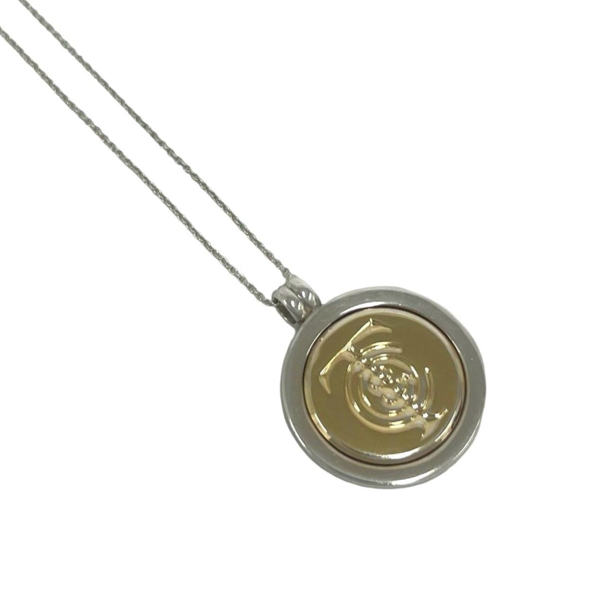 Tiffany & Co Coin Necklace Silver Yellow Gold — view 4