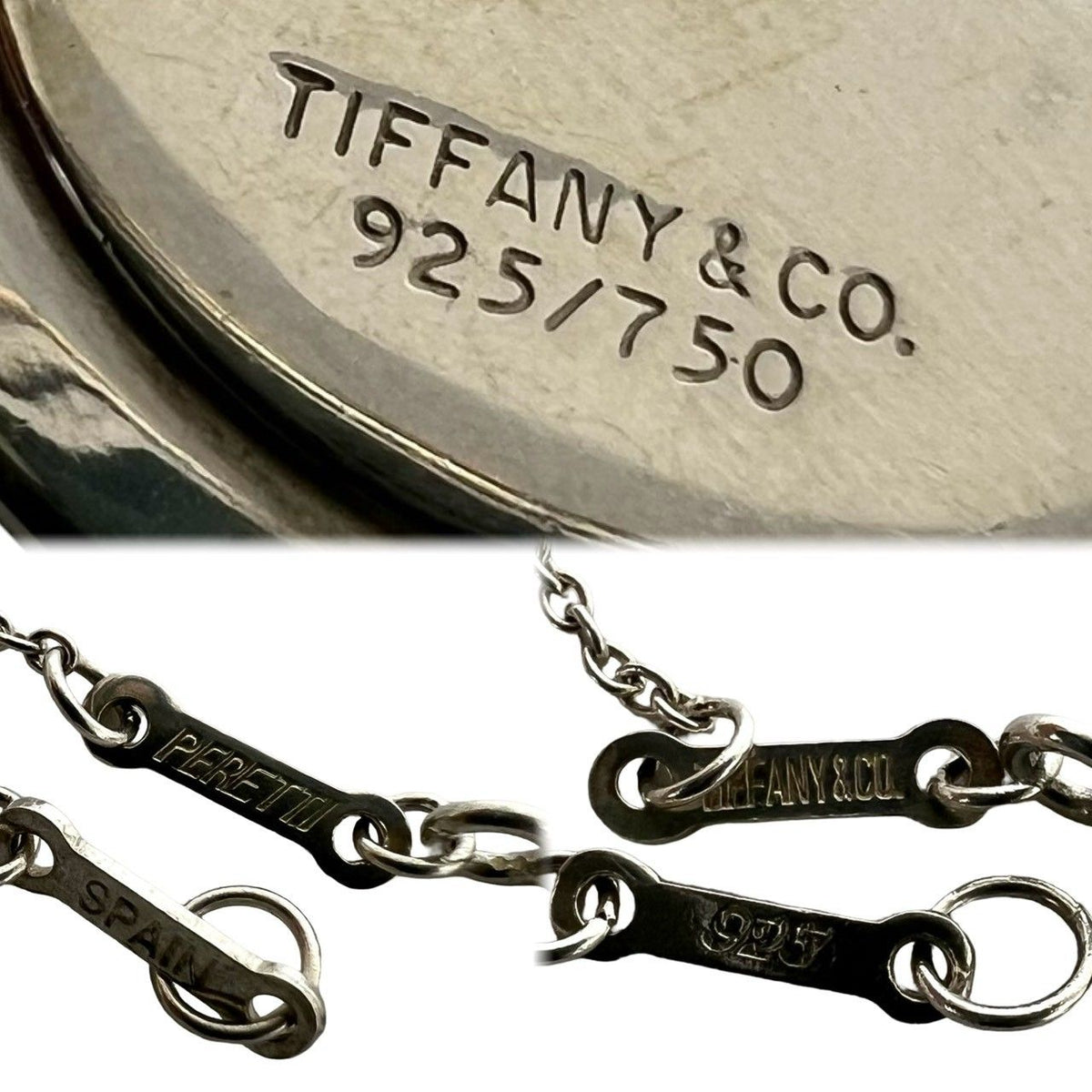 Tiffany & Co Coin Necklace Silver Yellow Gold — view 3