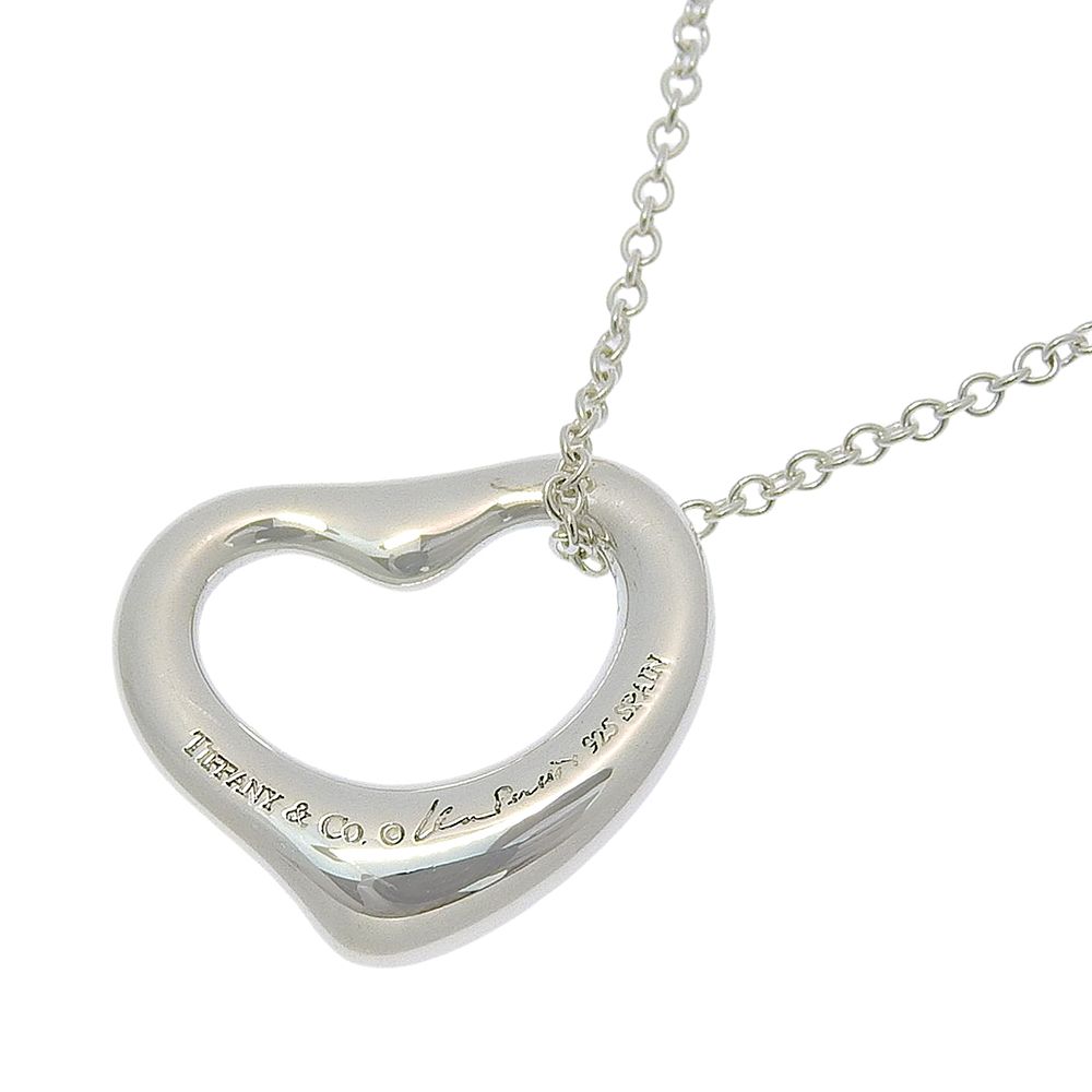 Tiffany & Co Open Heart 925 Sterling Silver Diamond Necklace — view 3