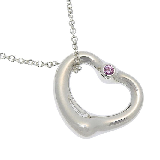 Tiffany & Co Open Heart 925 Sterling Silver Diamond Necklace