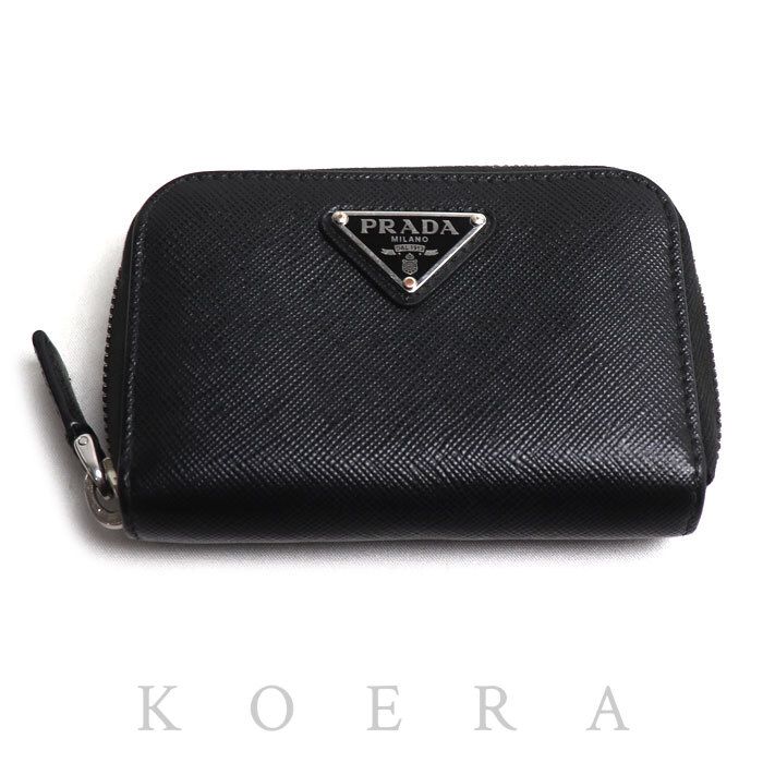Prada Triangle Coin Purse Black