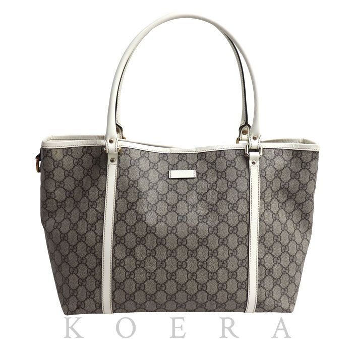 Gucci GG Supreme Tote Bag Beige White