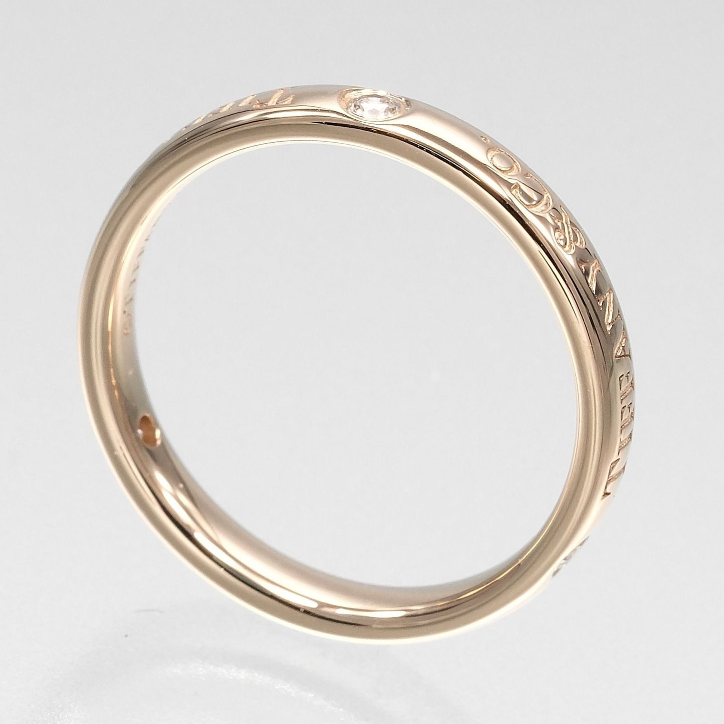 Tiffany & Co T&Co Band Ring 18k Pink Gold Diamond — view 3