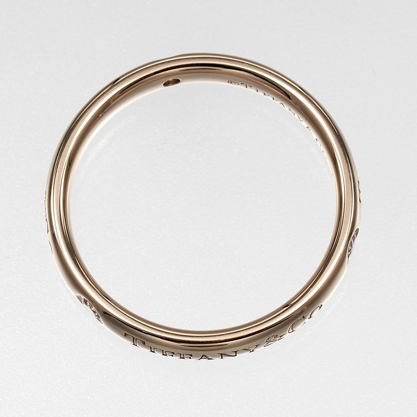 Tiffany & Co T&Co Band Ring 18k Pink Gold Diamond — view 8