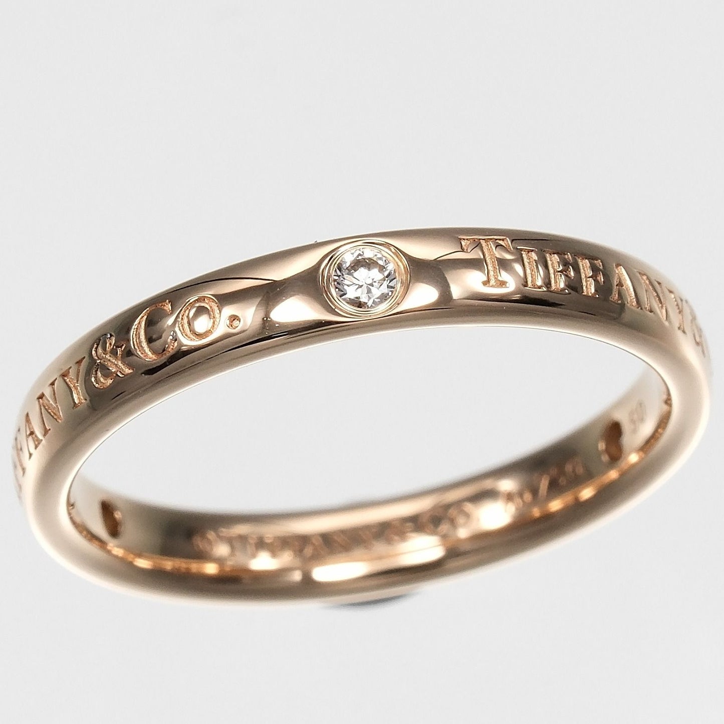 Tiffany & Co T&Co Band Ring 18k Pink Gold Diamond — view 5