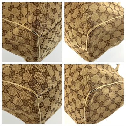 Gucci Sukey Beige Ivory Gold GG Canvas Leather Tote Bag — view 4