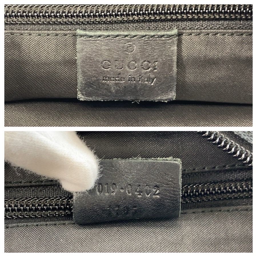 Gucci Sherry Line Black GG Canvas Leather Tote Bag — view 3
