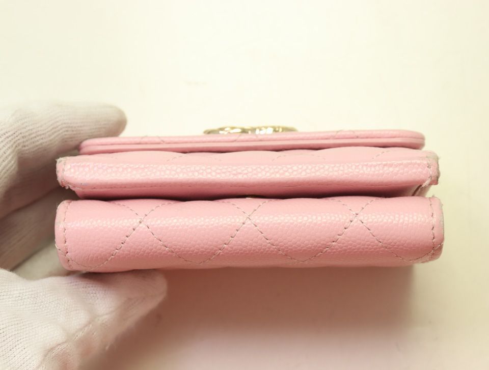Chanel Quilted Caviar Leather Trifold Wallet — view 3