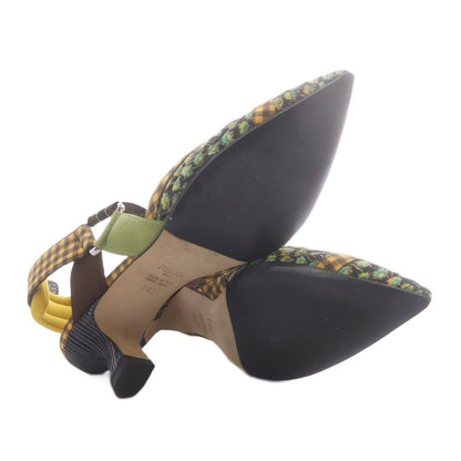 Fendi Multicolor Fabric Colibri Pointed Toe Slingback Pumps High Heels — view 4