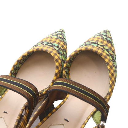Fendi Multicolor Fabric Colibri Pointed Toe Slingback Pumps High Heels — view 8