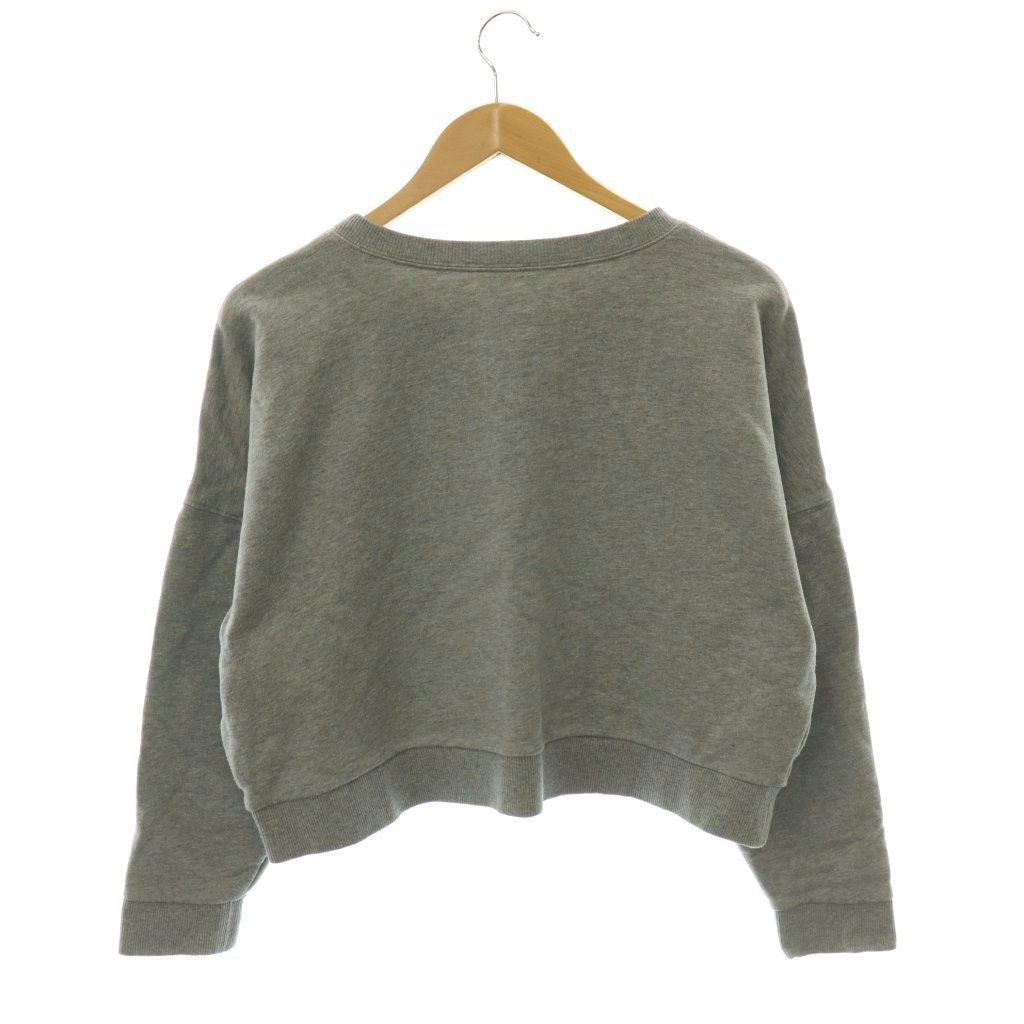 Celine Logo Loose Sweatshirt Pullover Cropped Gray White S — view 2