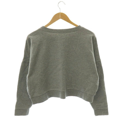Celine Logo Loose Sweatshirt Pullover Cropped Gray White S — view 2