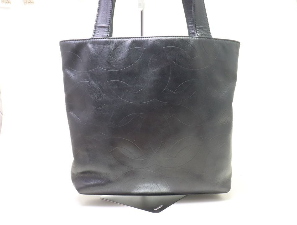 Chanel CC Logo Embossed Lambskin Tote Bag — view 2