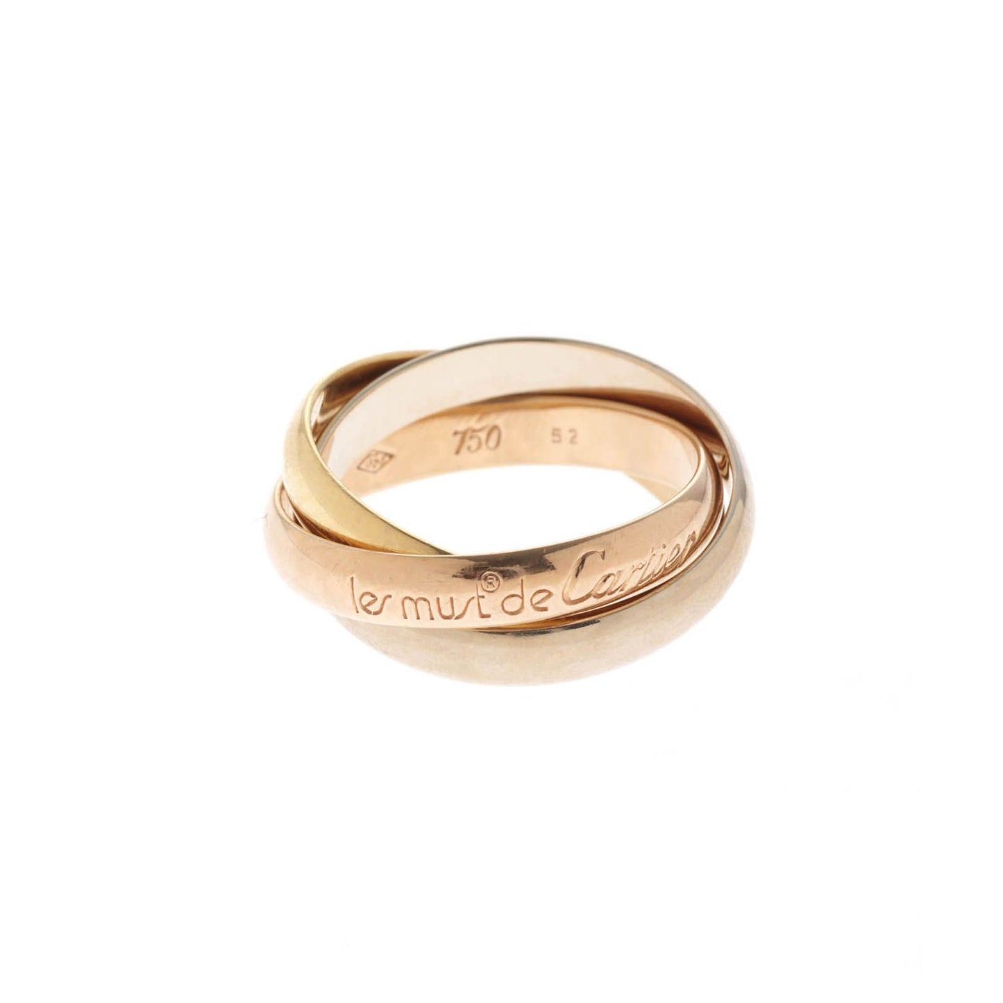 Cartier Trinity Ring PG YG Yellow Gold White Pink
