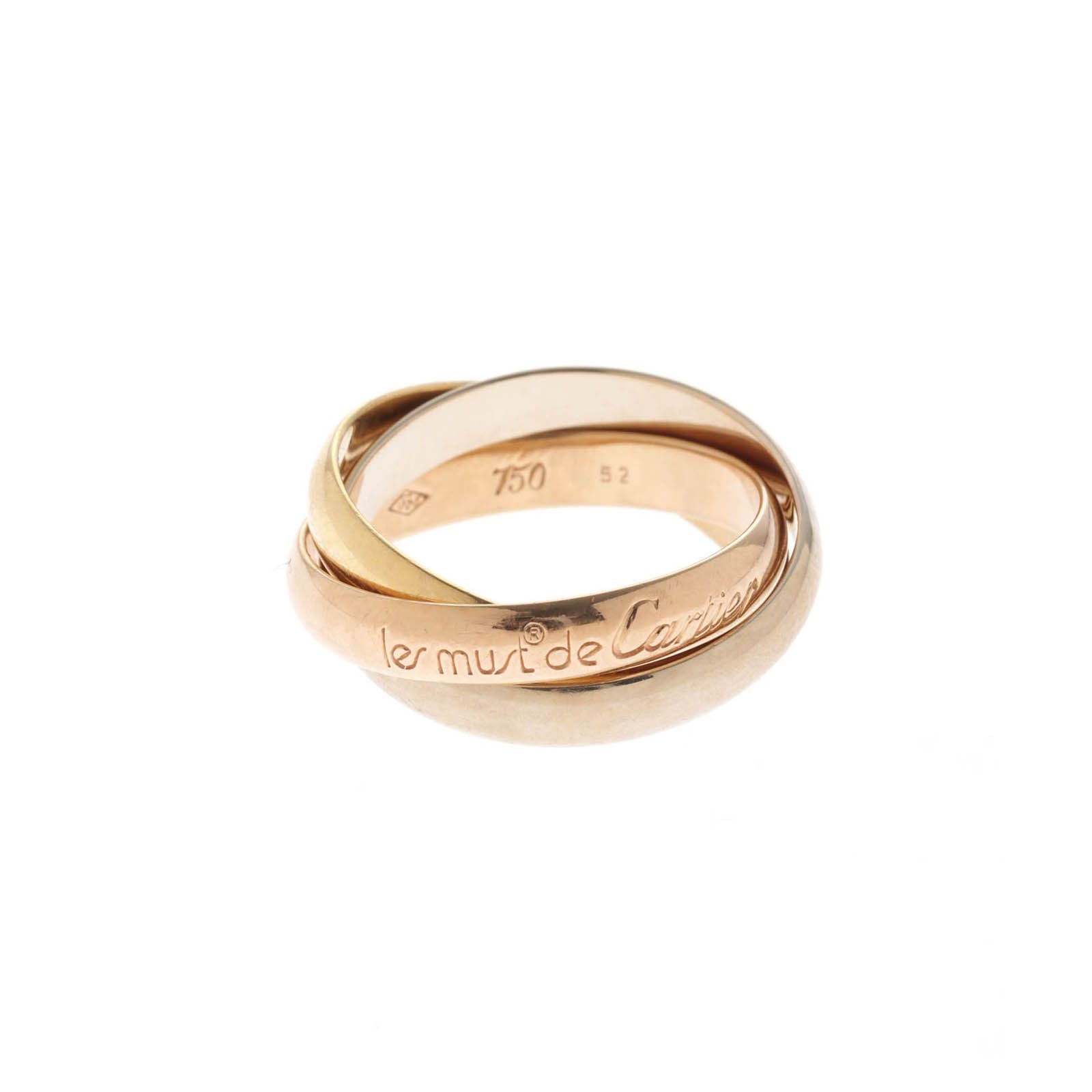 Cartier Trinity Ring PG YG Yellow Gold White Pink