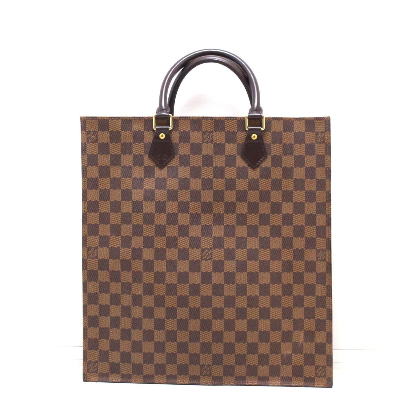 Louis Vuitton Sac Plat Damier Handbag Canvas Brown
