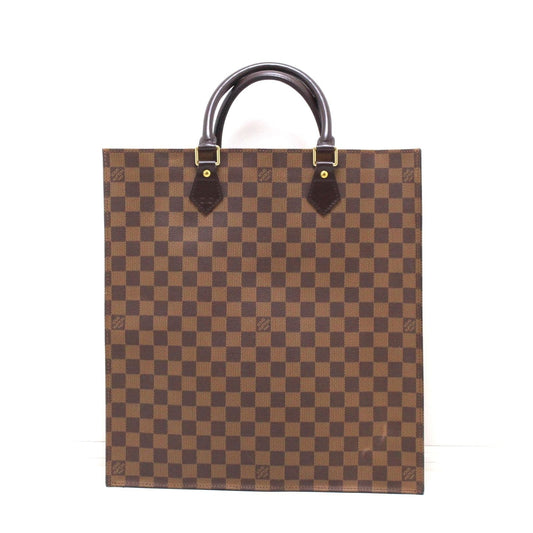 Louis Vuitton Sac Plat Damier Handbag Canvas Brown