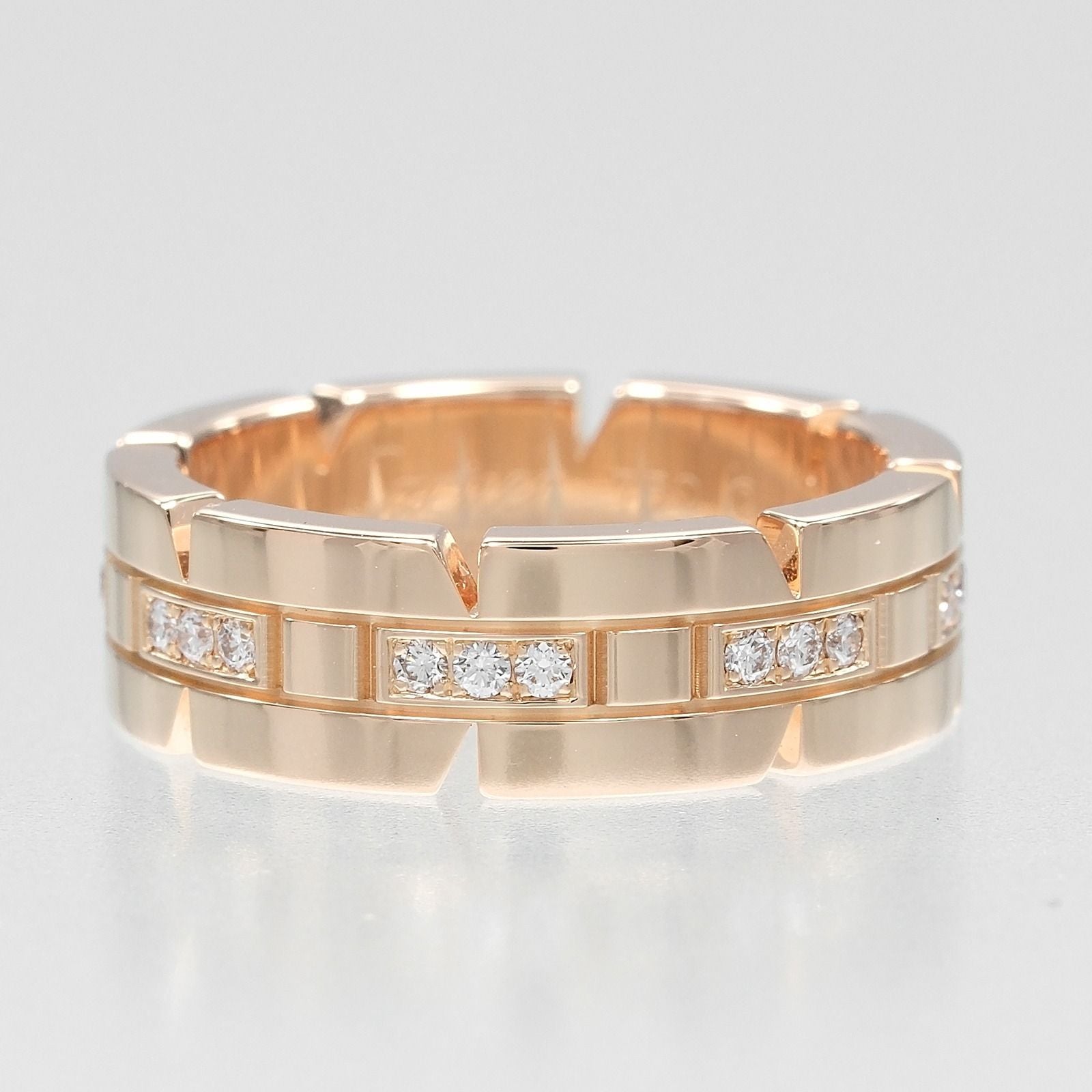 Cartier Tank Francaise 18k Pink Gold Diamond Ring — view 5