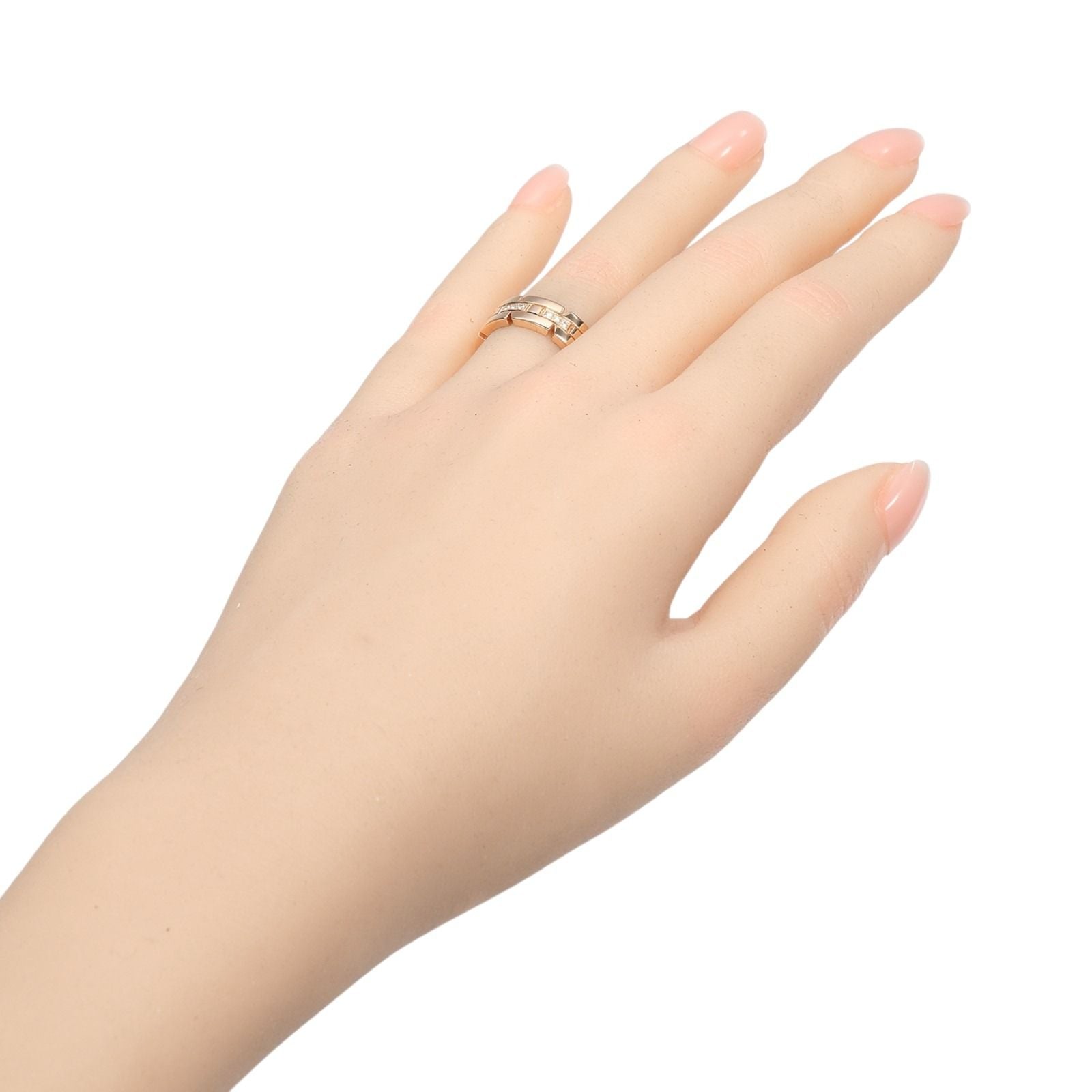 Cartier Tank Francaise 18k Pink Gold Diamond Ring — view 2